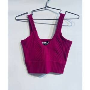 NEW IF SO girl's fuschia crop top in fushia